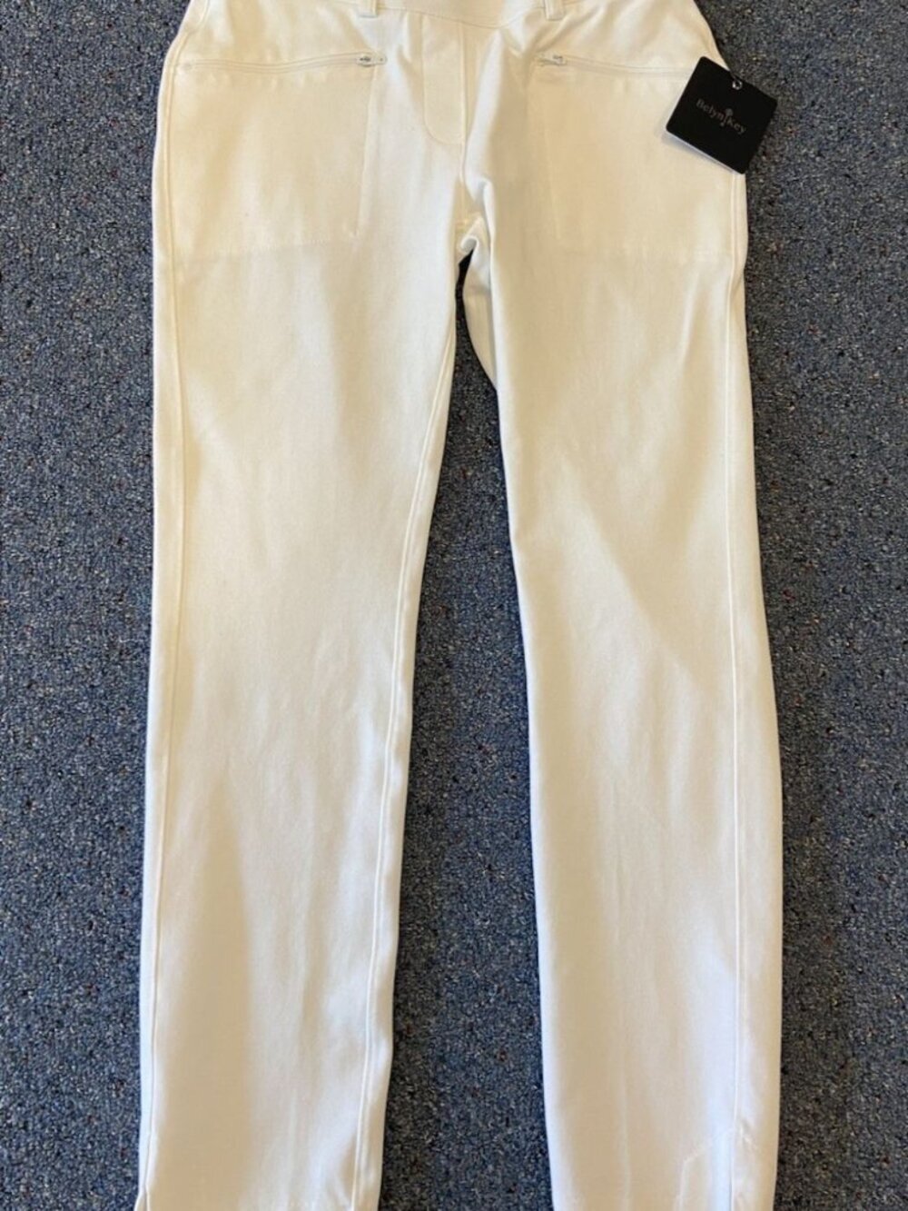 NWT Belyn Key Communter Pants Pull On Stretch Chalk Cream Small S New